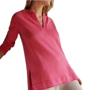 Pilcro Anthropologie XS Sweatshirt Split Hem Pullover French Terry Pink Cotton